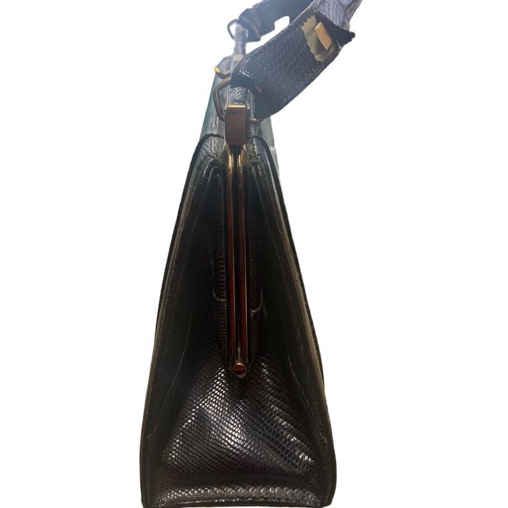 Vintage Bellestone Black Lizard Alligator Cutch Handbag‎ 1950s - Picture 7 of 7